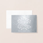 メリークリスマスのエレガントなヴィンテージのヒイラギのリース 箔カード (封筒付き正面)