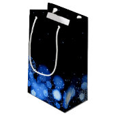 メリークリスマスのエレガントな冬の驚異の青 スモールペーパーバッグ (裏面アングル)