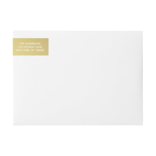 メリークリスマスのエレガントな金ゴールドの手によって文字を入れられる覆い ラップアラウンドラベル (正面)