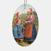 メリークリスマスのオランダの女の子の休日のオーナメント セラミックオーナメント (左)