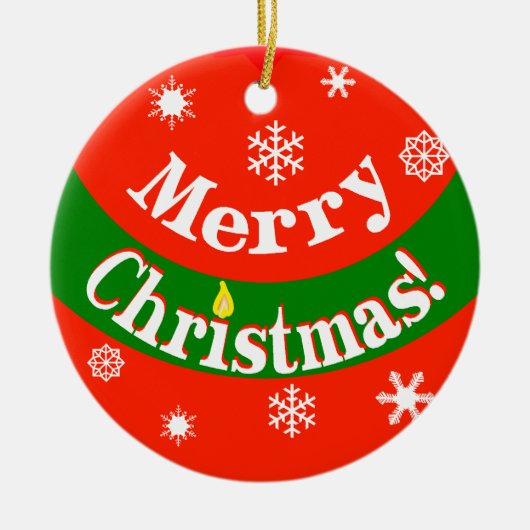 メリークリスマスのオーナメント セラミックオーナメント (正面)