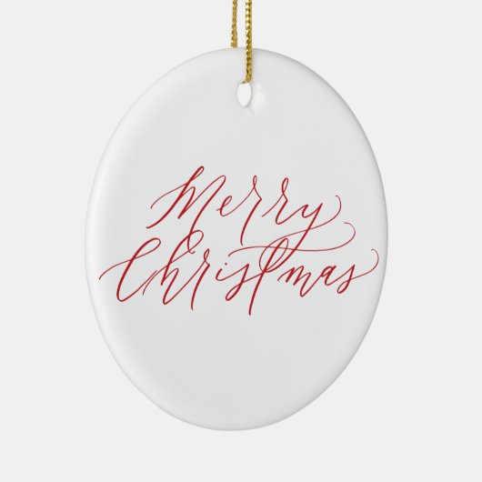 メリークリスマスのオーナメント-赤い書道 セラミックオーナメント (右)