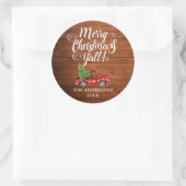 メリークリスマスのオールウッド素朴トラック ラウンドシール (バッグ)