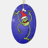 メリークリスマスのカエル セラミックオーナメント (左)