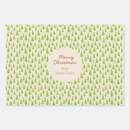 メリークリスマスのカスタマイズ可能なラッピング紙シート ラッピングペーパーシート (正面)