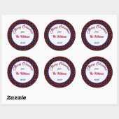 メリークリスマスのカスタマイズ可能な家族 ラウンドシール (シート)