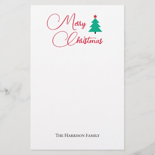 メリークリスマスのカスタマイズ可能な文房具 便箋 (正面)