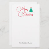 メリークリスマスのカスタマイズ可能な文房具 便箋 (正面/裏面)