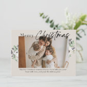 メリークリスマスのカスタマイズ可能な緑カード 招待状 (スタンド正面)
