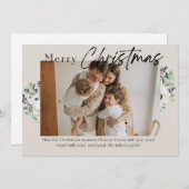 メリークリスマスのカスタマイズ可能な緑カード 招待状 (正面/裏面)