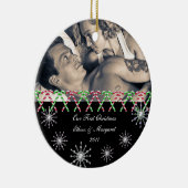 メリークリスマスのカスタムな写真の雪片 セラミックオーナメント (右)