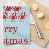 メリークリスマスのカニ キッチンタオル (四つ折り)