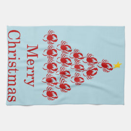 メリークリスマスのカニ キッチンタオル