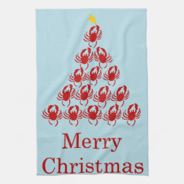 メリークリスマスのカニ キッチンタオル