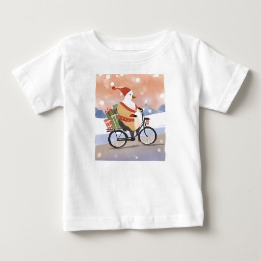 メリークリスマスのガチョウ ベビーTシャツ (正面)