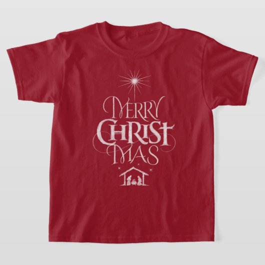 メリークリスマスのキリスト教書道掲示板 Tシャツ (レイダウン)
