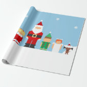 メリークリスマスのギフトの包装紙 ラッピングペーパー (アンロールド)