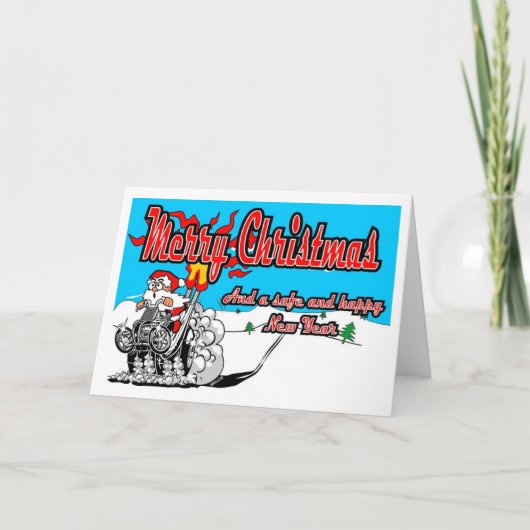 メリークリスマスのクォードの雪のバイクサンタ! シーズンカード (正面)