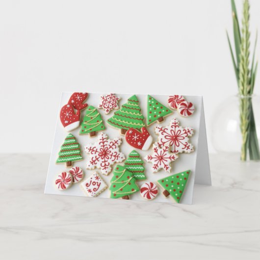 メリークリスマスのクッキーの挨拶状 シーズンカード (正面)