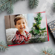 メリークリスマスのクラシックな手書きフォトカード