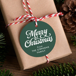 メリークリスマスのクラシックな緑のホリデーギフトタグ フェイバータグ