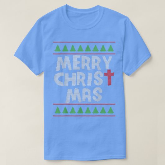 メリークリスマスのクリスチャンのギフト水牛のプレイドピー Tシャツ (デザイン正面)