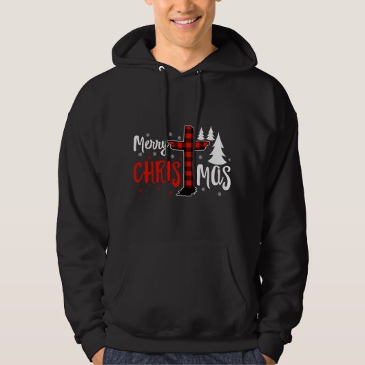 メリークリスマスのクリスチャン水牛プレイド パーカ (正面)