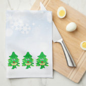 メリークリスマスのクリスマスの木 キッチンタオル (四つ折り)