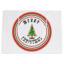 メリークリスマスのクリスマスツリーのギフトバッグ