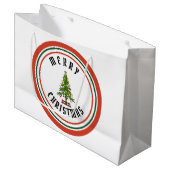 メリークリスマスのクリスマスツリーのギフトバッグ ラージペーパーバッグ (正面アングル)