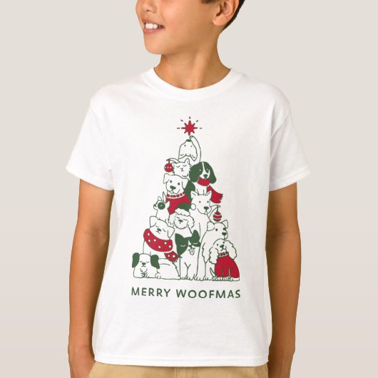 メリークリスマスのクリスマスドッグファンギフト Tシャツ (正面)