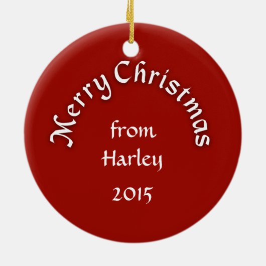 メリークリスマスのクリームの柴犬のオーナメント セラミックオーナメント (裏面)