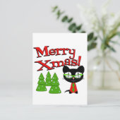 メリークリスマスのクール子猫 シーズンポストカード (スタンド正面)