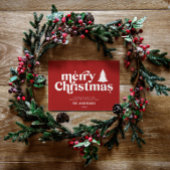 メリークリスマスのグラフィックタイポグラフィの写真以外 シーズンカード