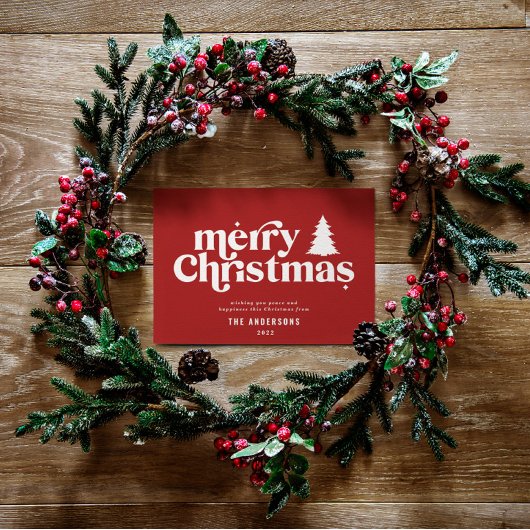 メリークリスマスのグラフィックタイポグラフィの写真以外 シーズンカード