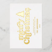 メリークリスマスのグラフィックタイポグラフィの写真以外 箔シーズンカード (正面)