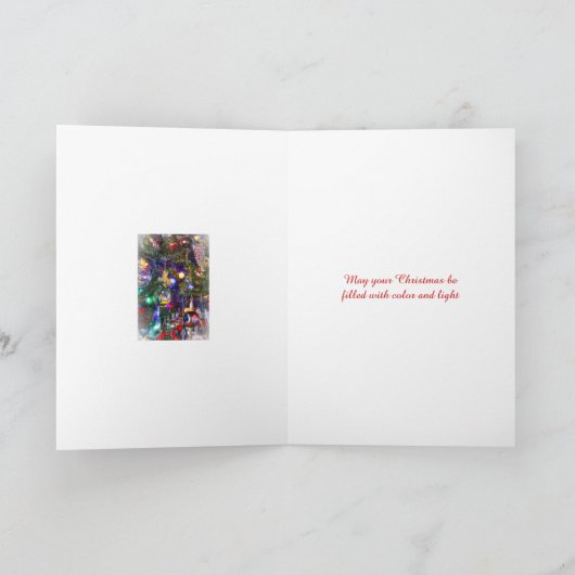 メリークリスマスのグリーティングカー飾ド – ツリー#1 シーズンカード (内部)