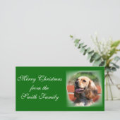 メリークリスマスのコッカースパニエルのフォトカード シーズンカード (スタンド正面)