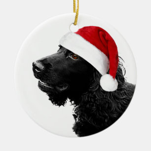 メリークリスマスのコッカー セラミックオーナメント