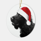 メリークリスマスのコッカー セラミックオーナメント (左)