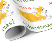 メリークリスマスのコーギーの包装紙 ラッピングペーパー (ロールコーナー)