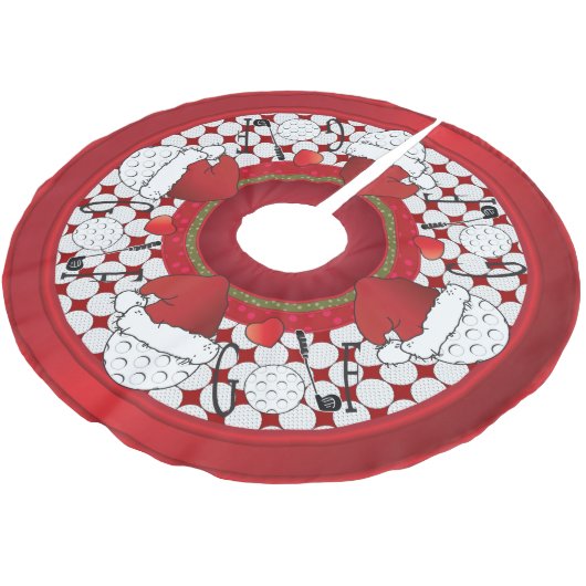 メリークリスマスのゴルフ恋人 ブラッシュドポリエステルツリースカート (アングル)