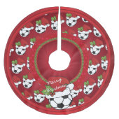 メリークリスマスのサッカーの恋人 ブラッシュドポリエステルツリースカート (正面)