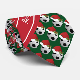 メリークリスマスのサッカーボール ネクタイ