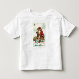 メリークリスマスのサンタのパッキングは彼のでもてあそびます トドラーTシャツ