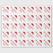 メリークリスマスのサンタの赤い帽子の包装紙 ラッピングペーパー (フラット)