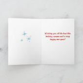 メリークリスマスのサンタクロースの赤の水彩画 シーズンカード (内部)