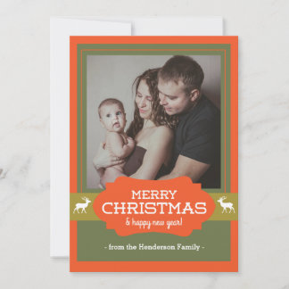 メリークリスマスのシカの狩りの迷彩柄のクリスマスカード シーズンカード