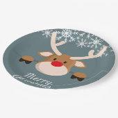 メリークリスマスのシカ ペーパープレート (アングル)