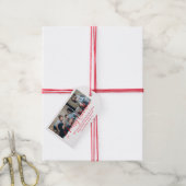 メリークリスマスのシックな書道2枚の写真集 ギフトタグ (より糸付き)